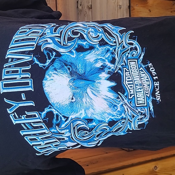 Harley davidson blue eagle t shirt - Picture 3 of 6